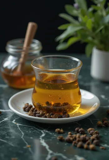 Té de menta fresca servido