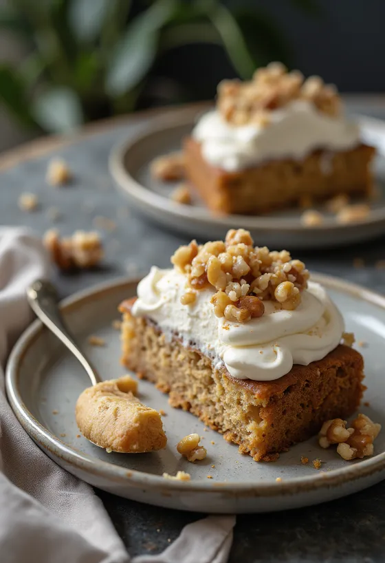 Tarta de nueces Mágnás servida