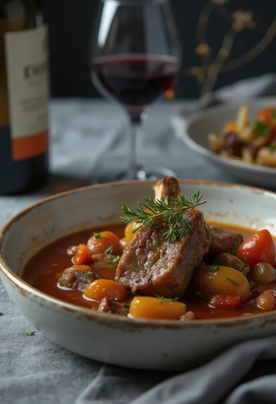 Ossobuco al tomillo en salsa con gremolata