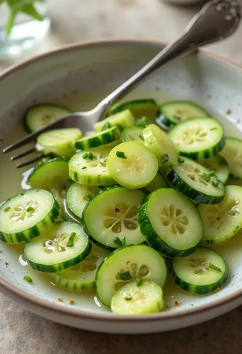 Rodajas de pepino encurtido servidas en tarro