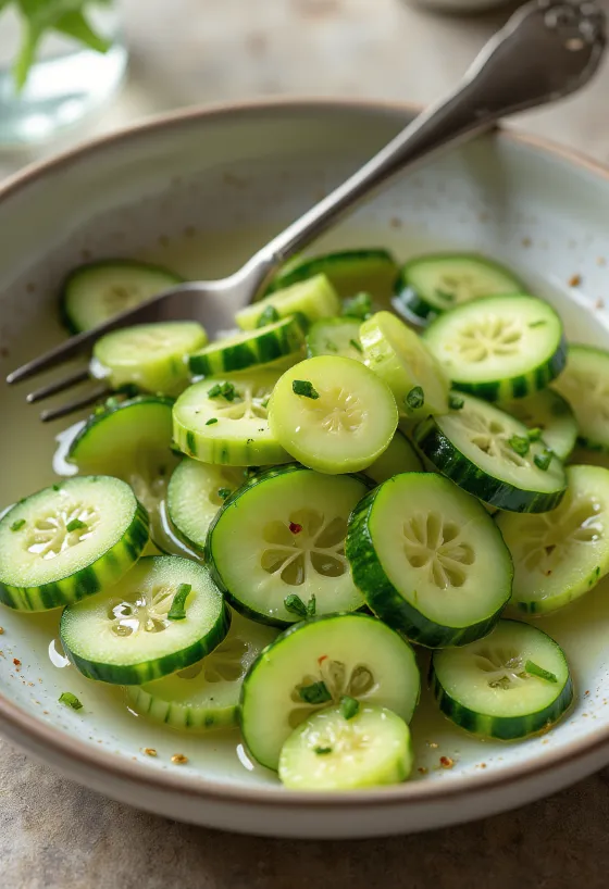 Rodajas de pepino encurtido servidas en tarro