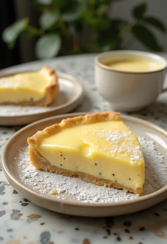 Tarta de vainilla servida en un plato