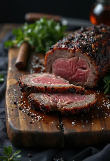 Brisket BBQ servido desmenuzado y con patatas fritas