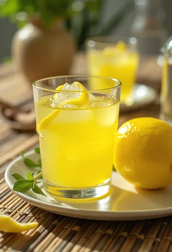 Licor de limón servido en botella