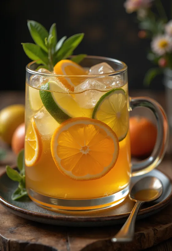 Sidra cítrica servida