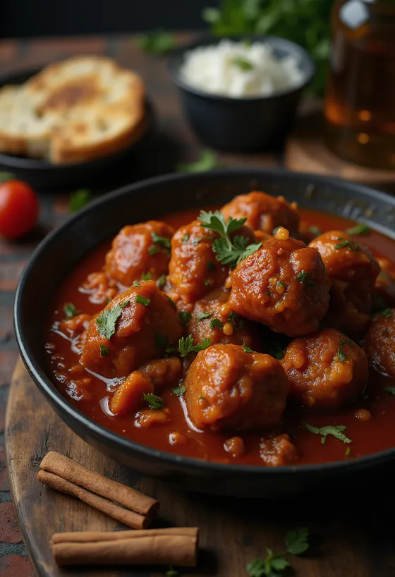 Vindaloo Clásico servido en una salsa especiada