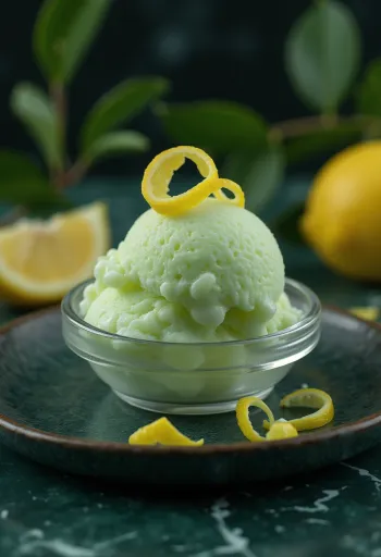 Helado de melisa servido
