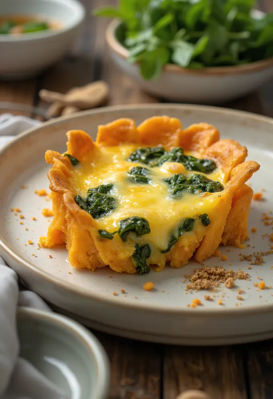 Quiche de boniato sin gluten cortada