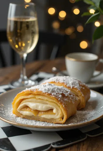 Strudel de Prosecco servido