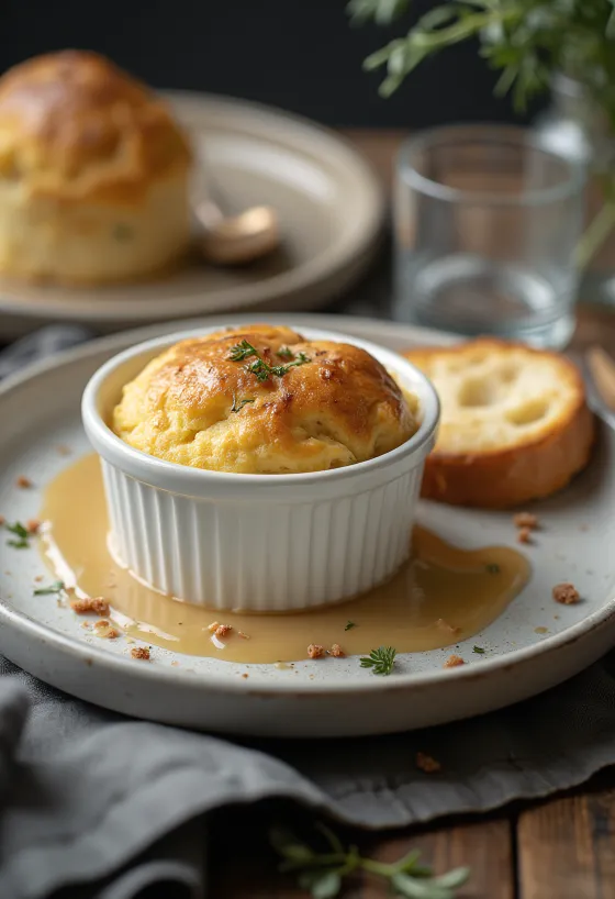 Gâteau de foie servido con tostadas y ensalada