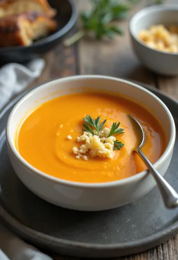 Crema de zanahoria servida