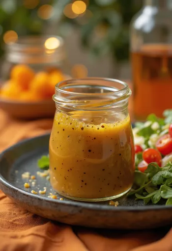 Vinagreta de Módena con miel y mostaza servida