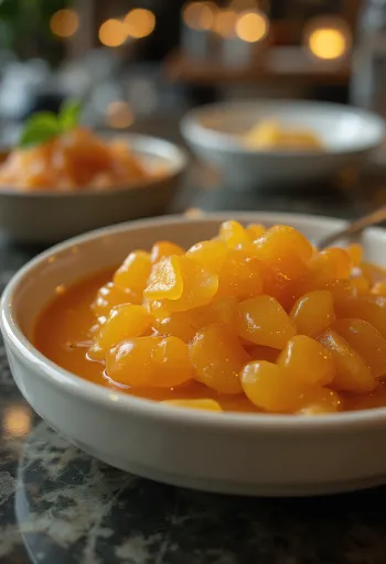 Salsa de naranja y jengibre servida