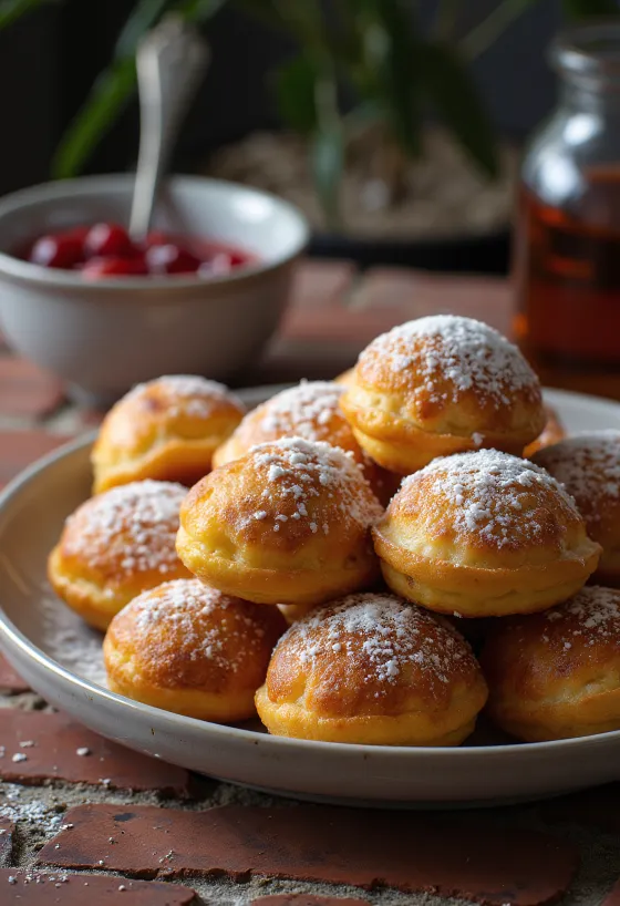 Aebelskiver, buñuelos daneses recién hechos