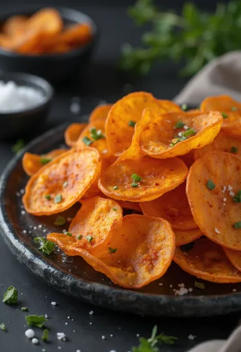 Chips de boniato con cilantro