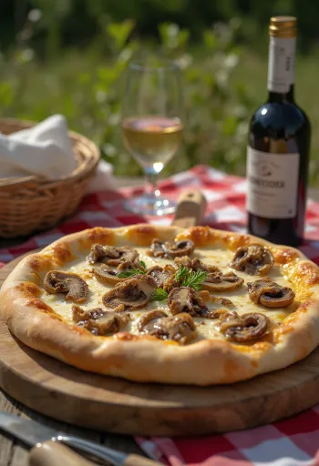 Pizza estilo ural con boletus