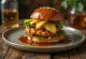 Hamburguesa de pollo teriyaki con sésamo y lechuga