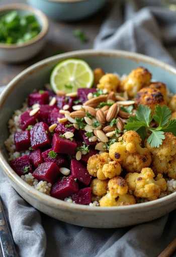 Buddha Bowl de Quinoa con Coliflor y Remolacha Asada