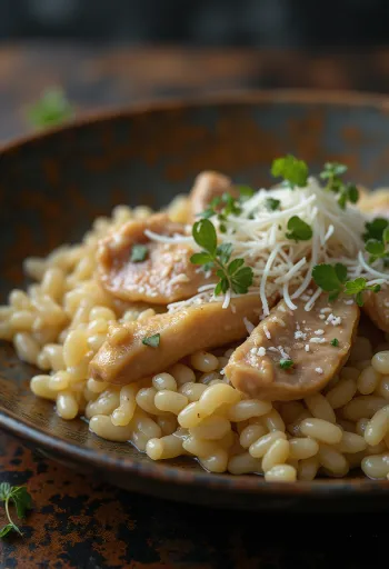 Risotto de higaditos de pollo con parmesano y perejil