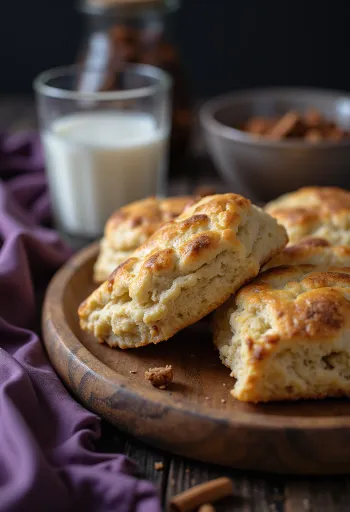 Scones de canela servidos