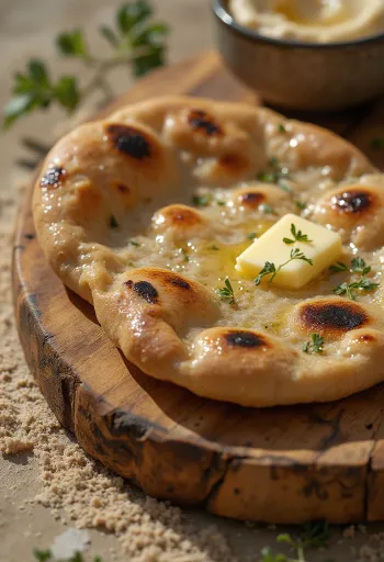 Naan integral, pan indio suave y delicioso