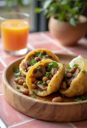 Acarajé con champiñones frito en masa dorada