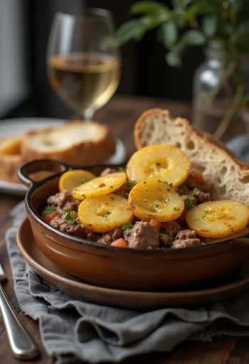 Baeckeoffe guiso francés servido