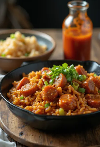 Jambalaya de ternera con pimientos y arroz