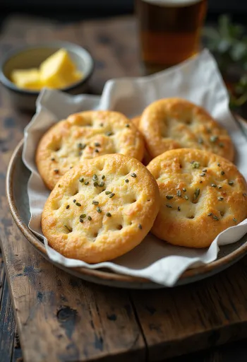 Knäckebröd con alcaravea, cortado y servido fresco