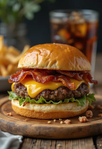 Bacon burger servida