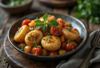 Caponata sin gluten con berenjena, tomate y aceitunas