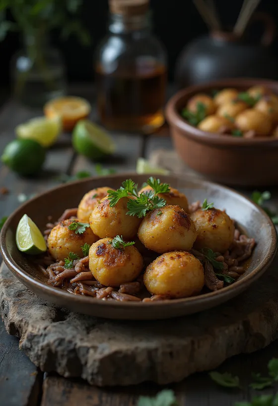 Acarajé con carne seca frito en masa dorada