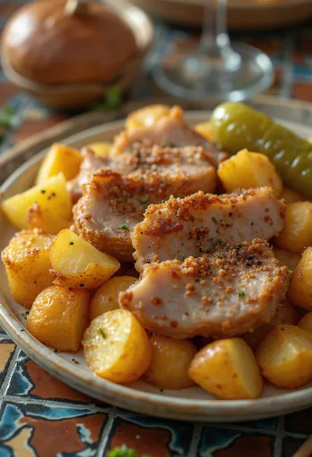 Salteado Brassói recién hecho con dados de patata y especias.