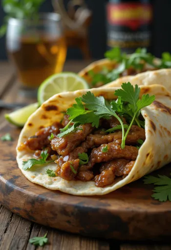 Wrap de ternera estilo asiático con verduras frescas