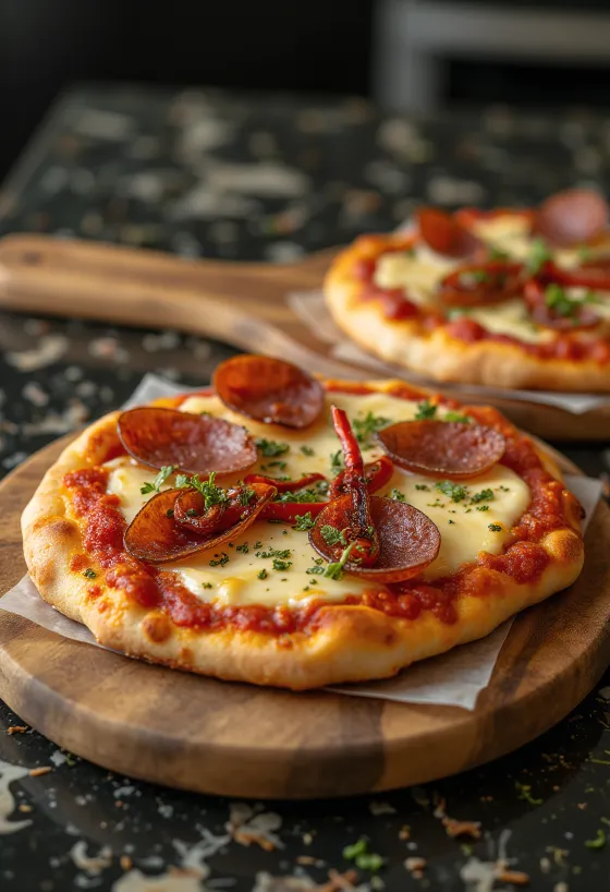 Pizza Diavola con gorgonzola y chile