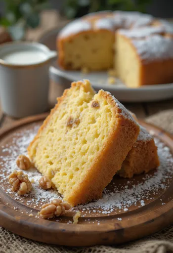 Pastel de nueces servido en un plato