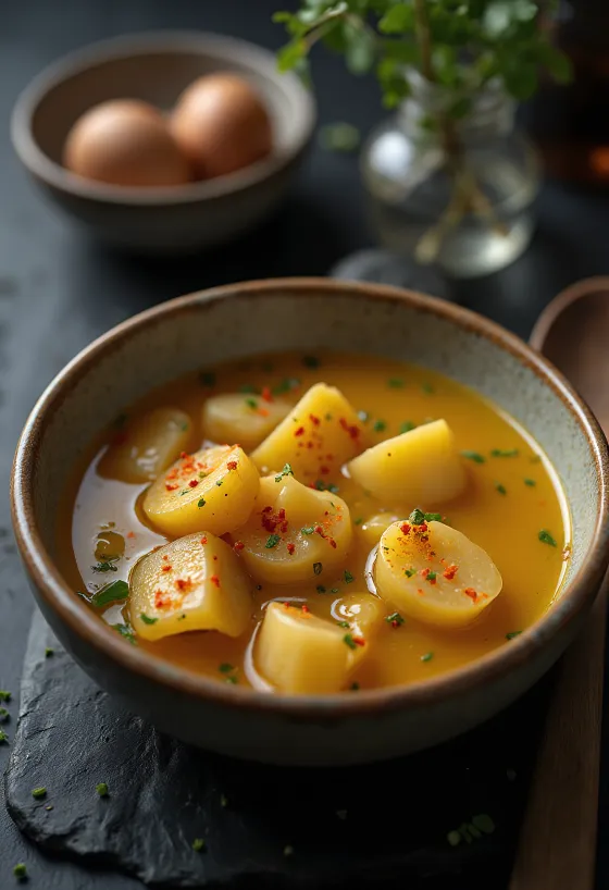Sopa Lebbencs enriquecida con pasta, patatas y panceta ahumada