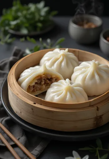 Baozi chinos al vapor rellenos