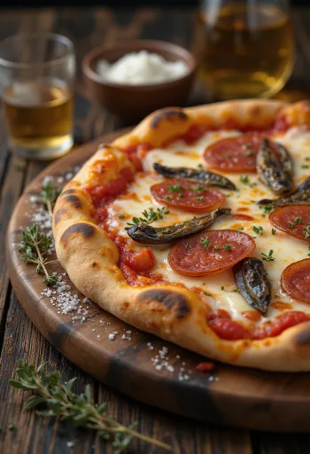 Pizza Diavola con anchoas y chile