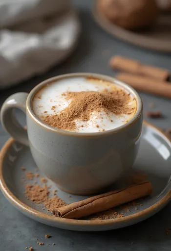 Leche con canela servida en vaso