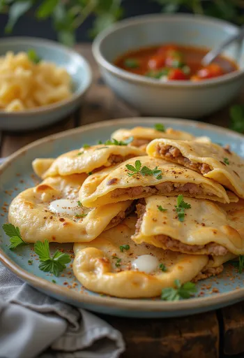 Qutab - Pan relleno azerbaiyano servido