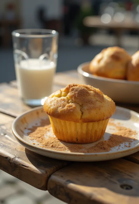 Muffins de canela servidos en un plato