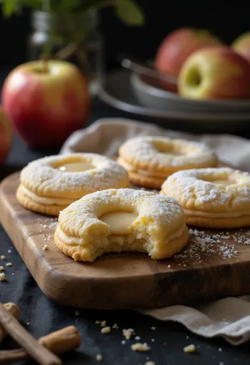 Galletas Linzer delicadas con relleno de crema de vainilla