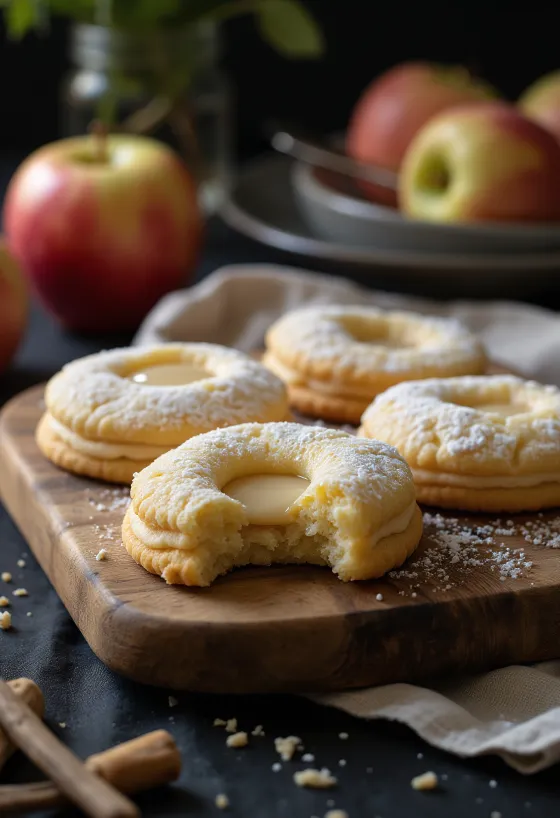 Galletas Linzer delicadas con relleno de crema de vainilla