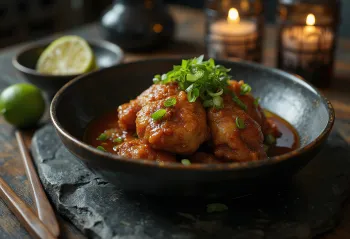 Estofado Adobo especiado, carne de pollo y ricas especias