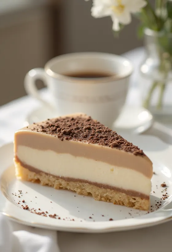 Tarta mousse de castañas en presentación elegante