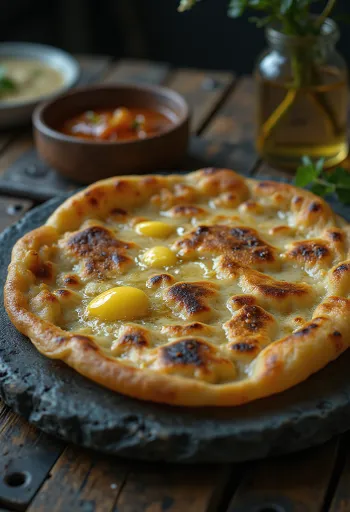 Meetha Paratha, pan dulce indio servido