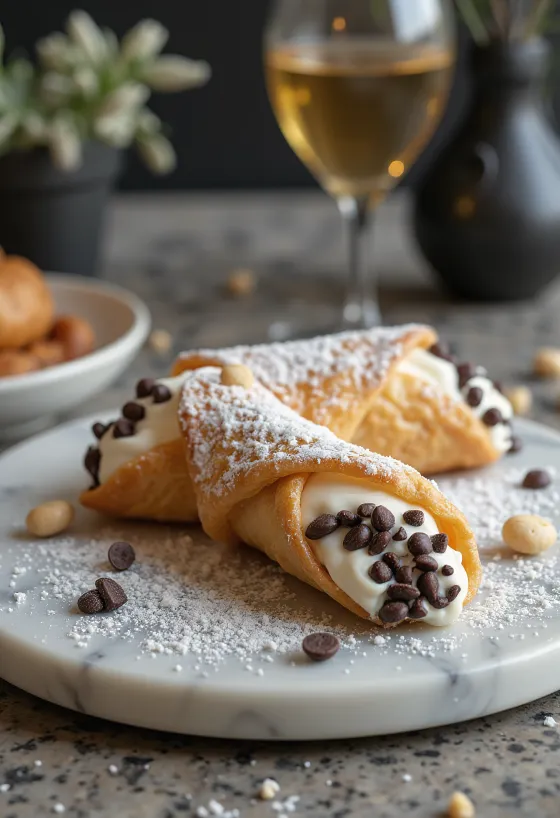 Cannoli enriquecido con chocolate y cacahuetes
