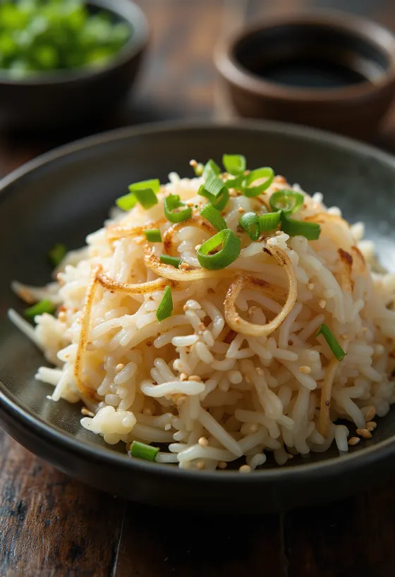 Arroz con rábano servido