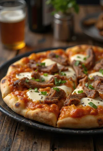 Pizza Bulgogi Coreana con ternera y salsa gochujang